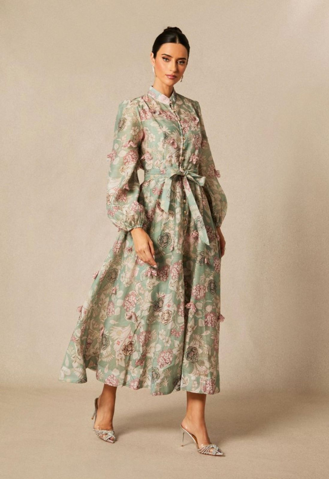 Hanging Flower Long Sleeved Dress